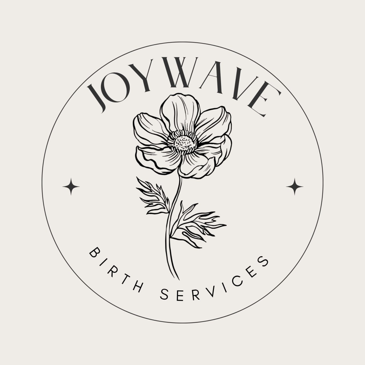 Joy Wave Birth Services floral logo